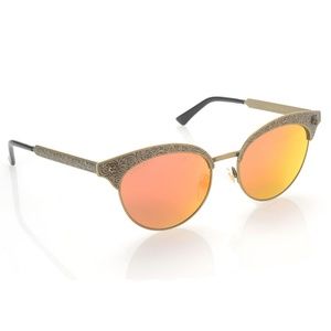Gucci 52mm Engraved Frame Mirrored Lens Sun glass